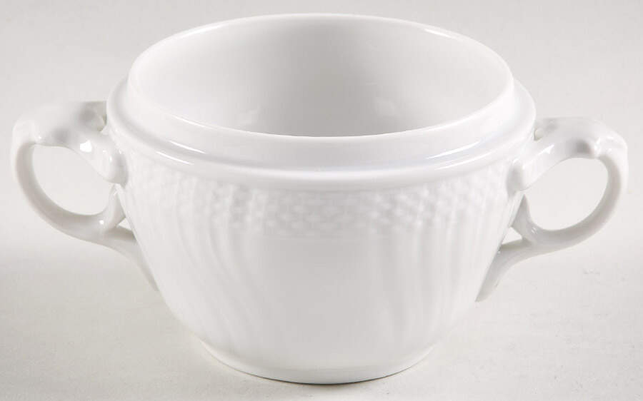 Josephine White Sugar Bowl No Lid by Royal Copenhagen-1