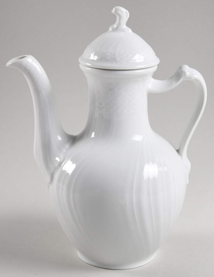 Josephine White Coffee Pot & Lid by Royal Copenhagen-1