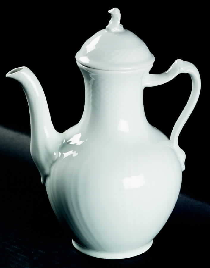 Josephine White Coffee Pot & Lid by Royal Copenhagen-1