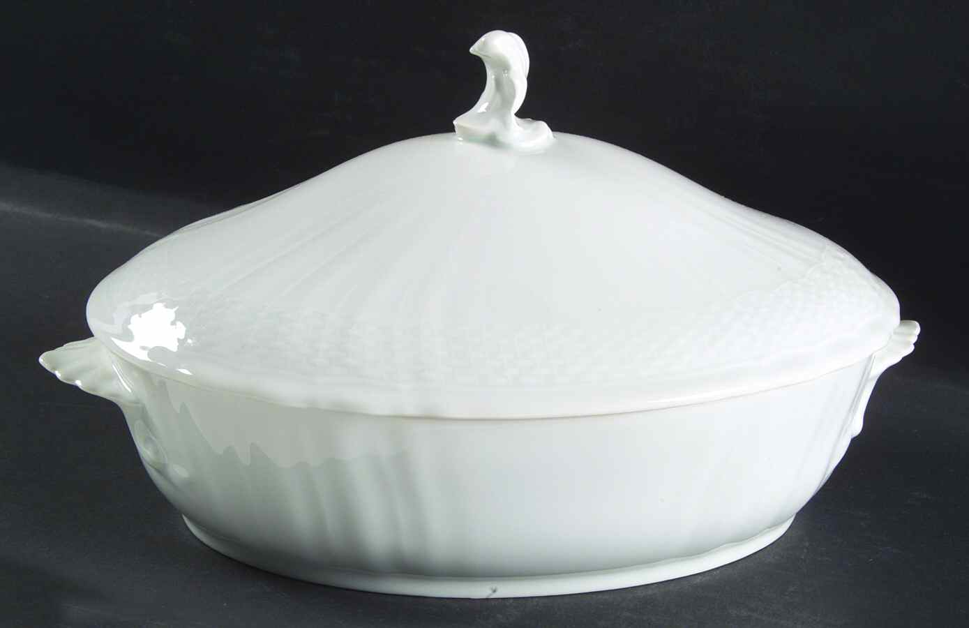 Josephine White Oval Covered Vegetable by Royal Copenhagen-1