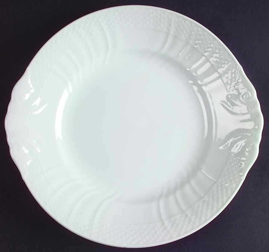 Josephine White Handled Cake Plate by Royal Copenhagen-1