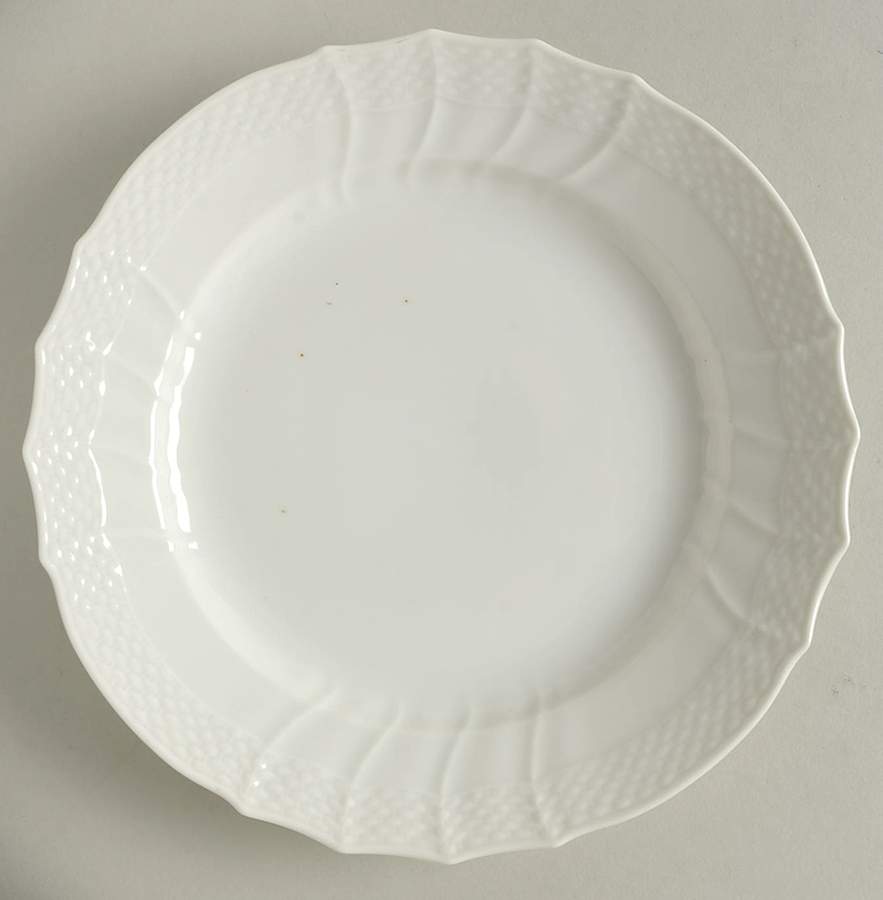 Josephine White Luncheon Plate by Royal Copenhagen-1