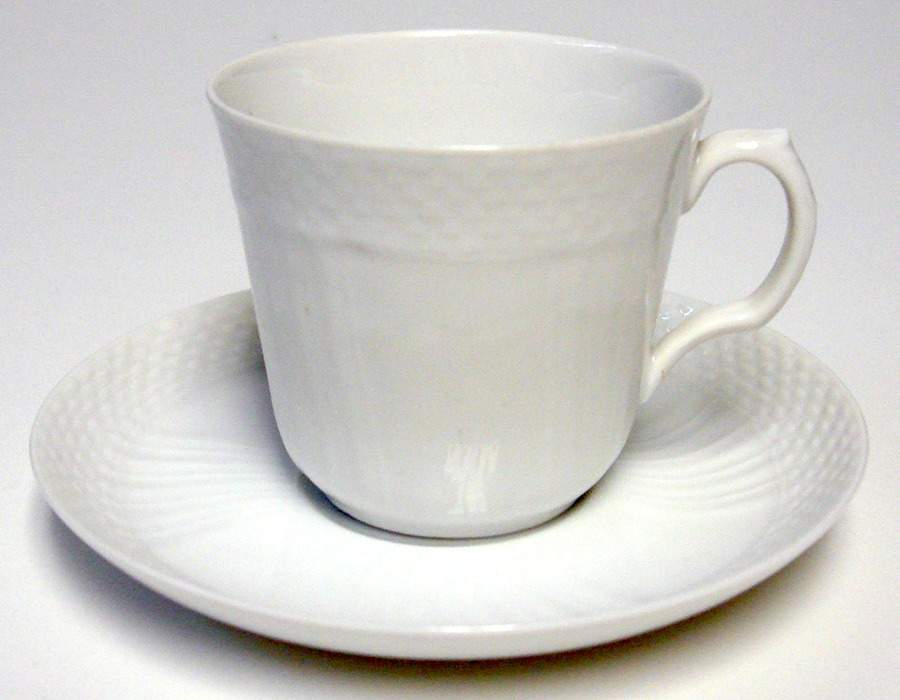 Josephine White Flat Demitasse Cup & Saucer Set by Royal Copenhagen-1