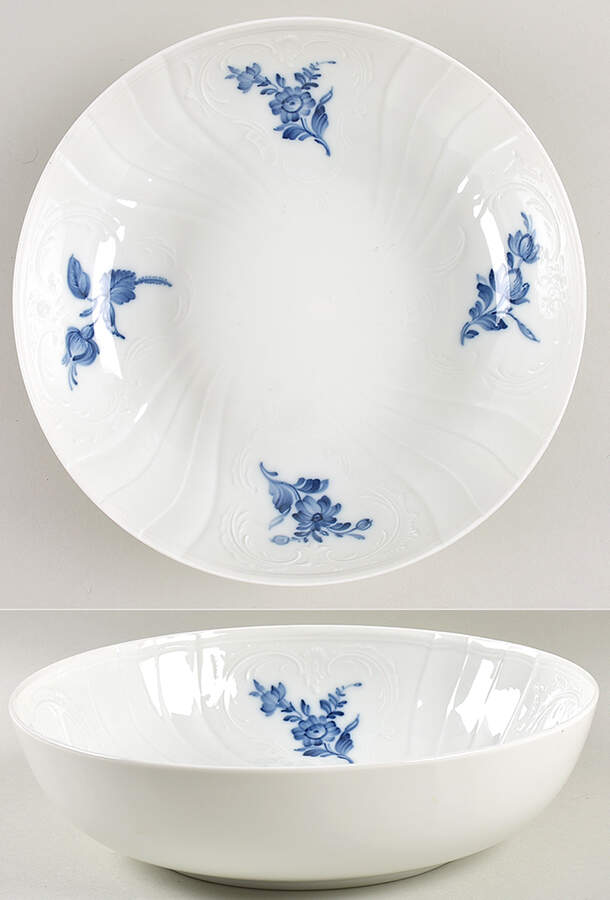 Juliane Marie Blue 9" Round Vegetable Bowl by Royal Copenhagen-1