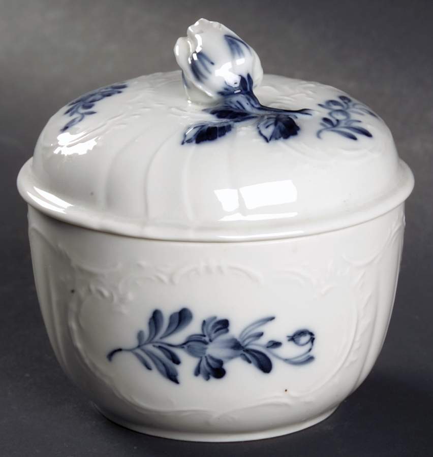 Juliane Marie Blue Sugar Bowl & Lid by Royal Copenhagen-1