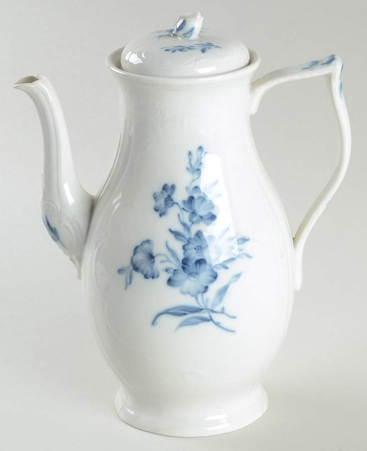 Juliane Marie Blue Coffee Pot & Lid by Royal Copenhagen-1