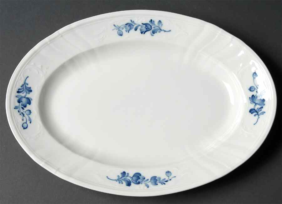 Juliane Marie Blue 12" Oval Serving Platter by Royal Copenhagen-1