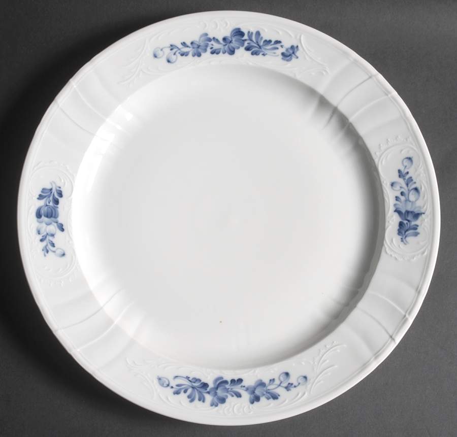 Juliane Marie Blue Large Chop Plate (Round Platter) by Royal Copenhagen-1