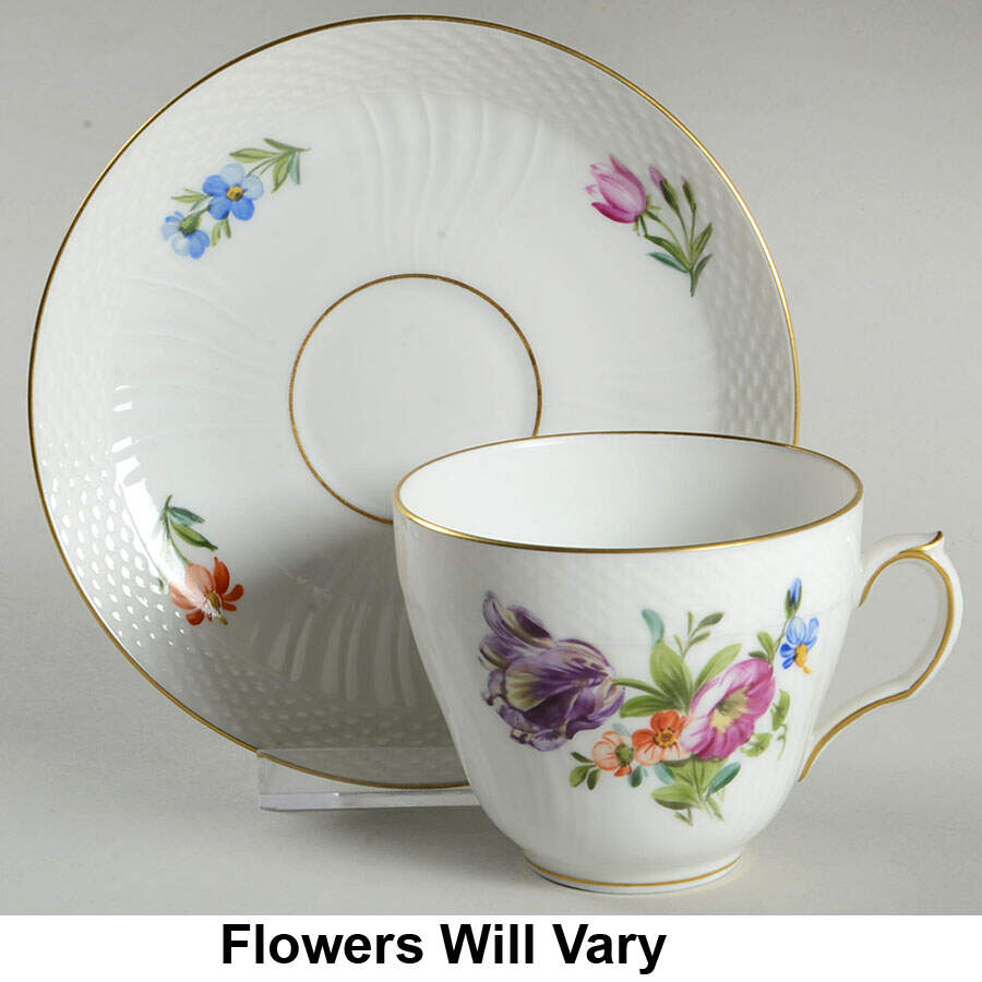 Light Saxon Flower Flat Cup & Saucer Set by Royal Copenhagen-1