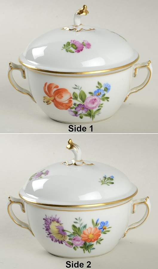 Light Saxon Flower Sugar Bowl & Lid by Royal Copenhagen-1