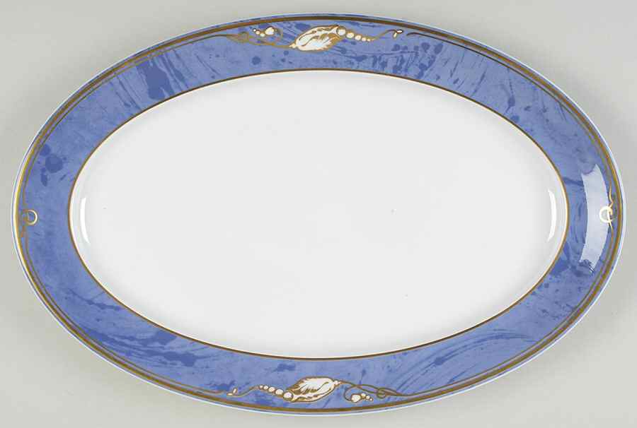 Magnolia Blue 15" Oval Serving Platter by Royal Copenhagen-1
