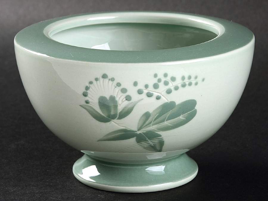 Nils Green Sugar Bowl No Lid by Royal Copenhagen-1