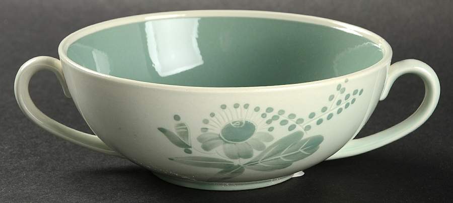 Nils Green Flat Cream Soup Bowl by Royal Copenhagen-1