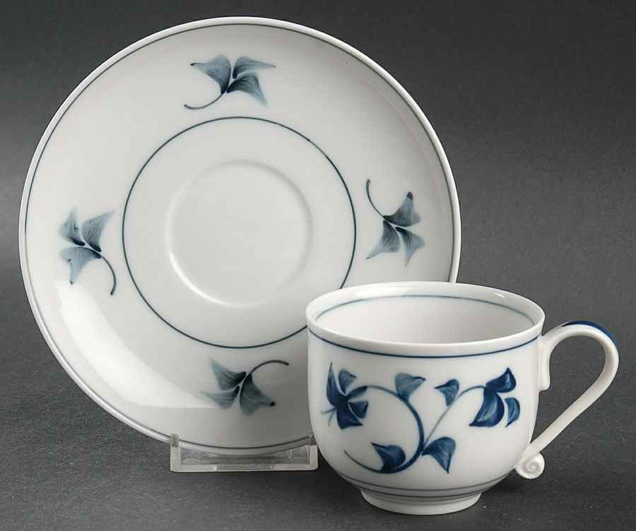 Noblesse Flat Cup & Saucer Set by Royal Copenhagen-1