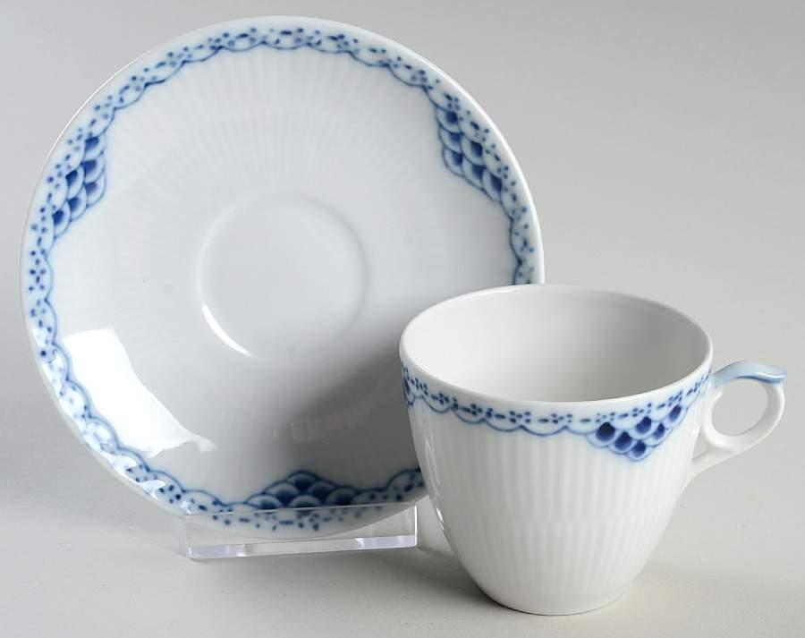 Princess Blue Mocha Cup & Saucer Set by Royal Copenhagen-1