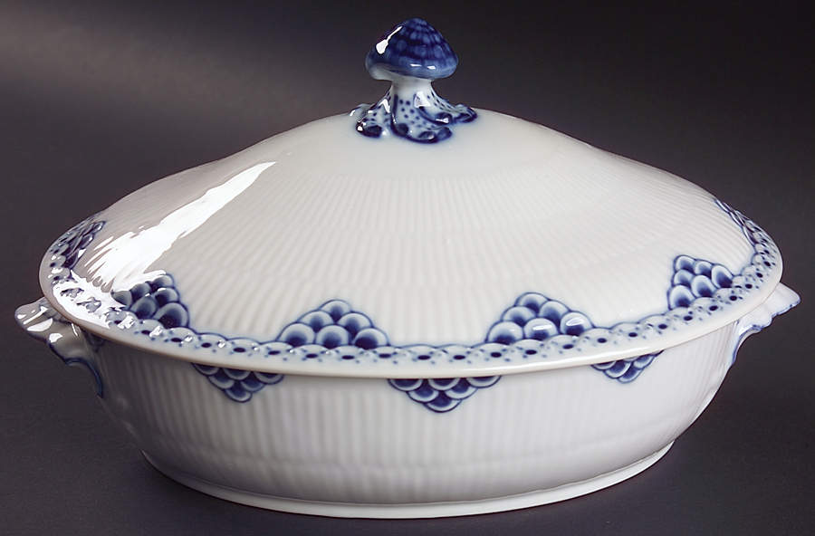 Princess Blue Oval Covered Vegetable by Royal Copenhagen-1