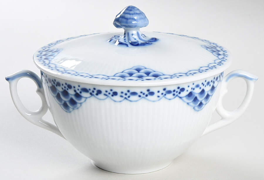 Princess Blue Cream Soup Bowl & Lid Set by Royal Copenhagen-1