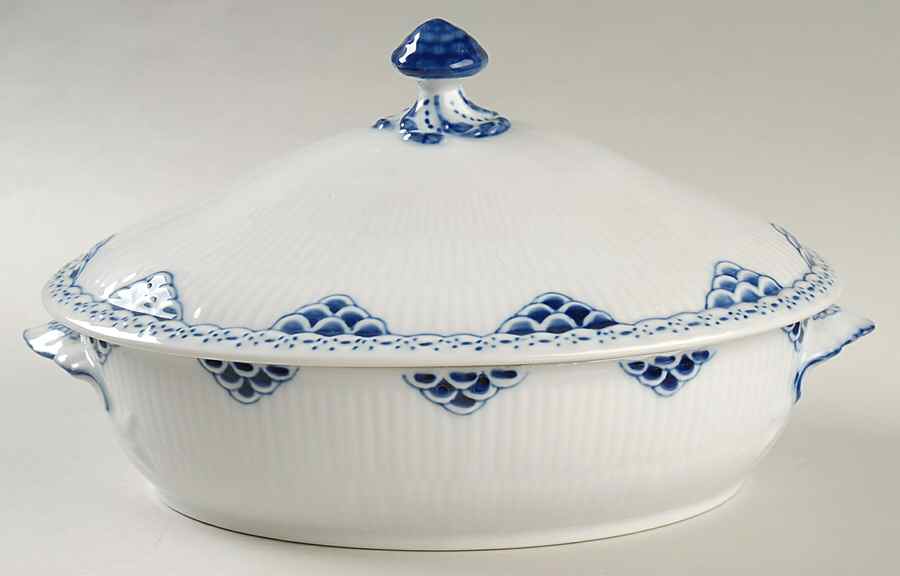 Princess Blue Oval Covered Vegetable by Royal Copenhagen-1