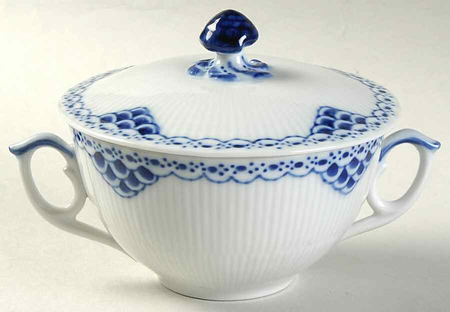 Princess Blue Cream Soup Bowl & Lid Set by Royal Copenhagen-1