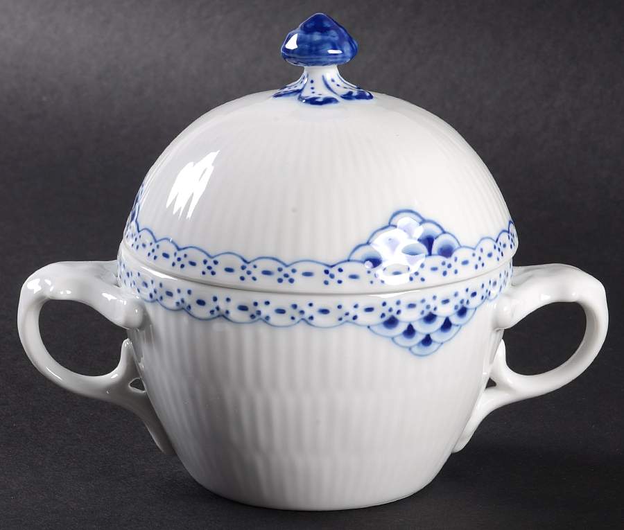 Princess Blue Sugar Bowl & Lid by Royal Copenhagen-1