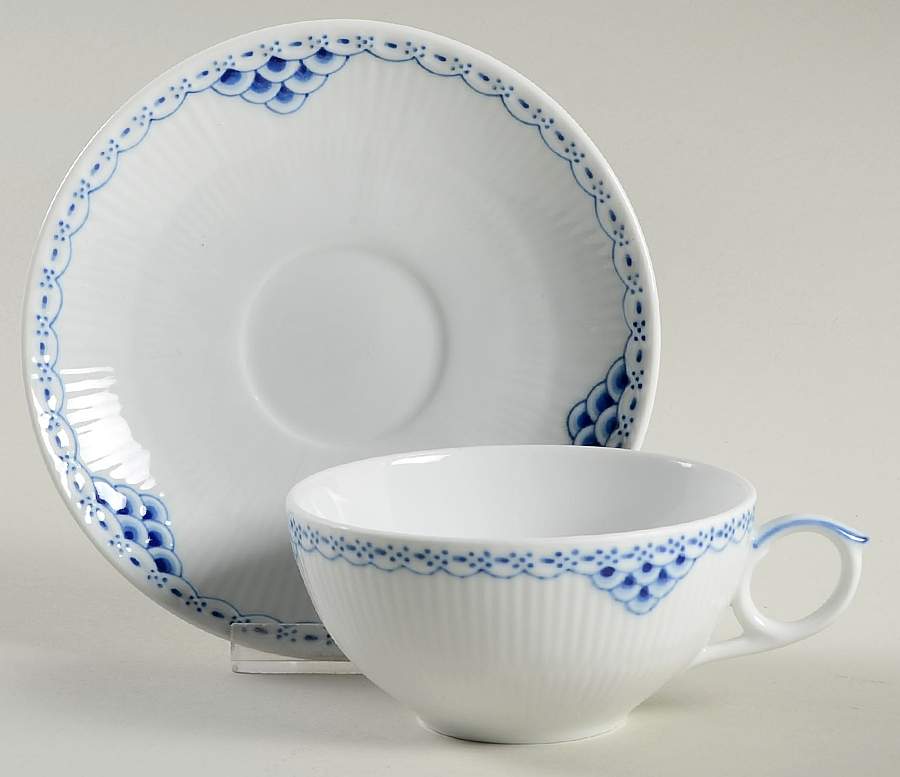 Princess Blue Oversized Cup & Saucer Set by Royal Copenhagen-1