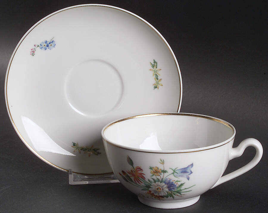 Primavera Flat Cup & Saucer Set by Royal Copenhagen-1
