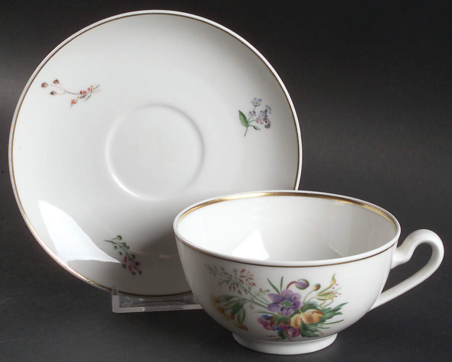Primavera Flat Cup & Saucer Set by Royal Copenhagen-1