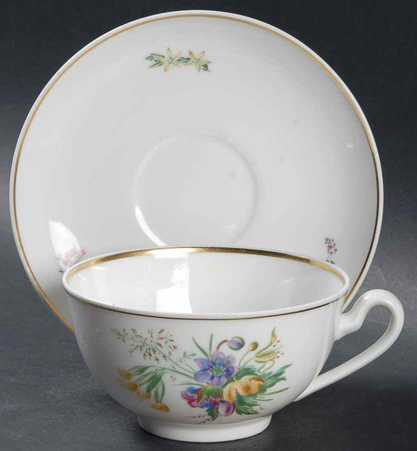 Primavera Flat Cup & Saucer Set by Royal Copenhagen-1