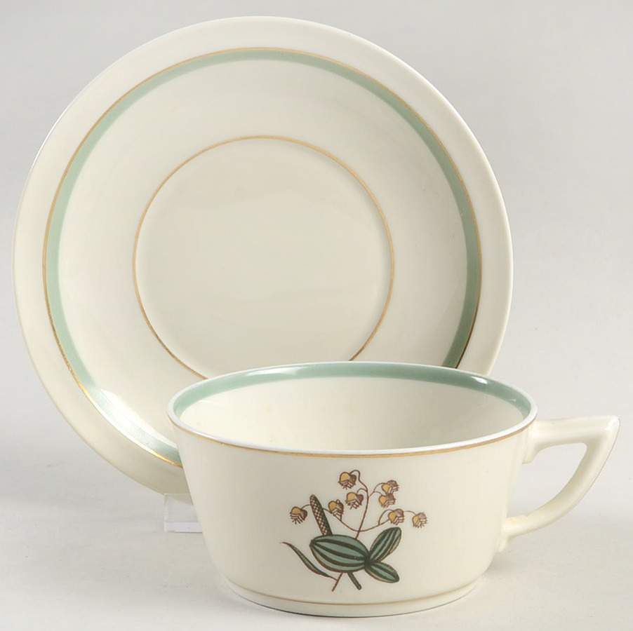 Quaking Grass Flat Cup & Saucer Set by Royal Copenhagen-1