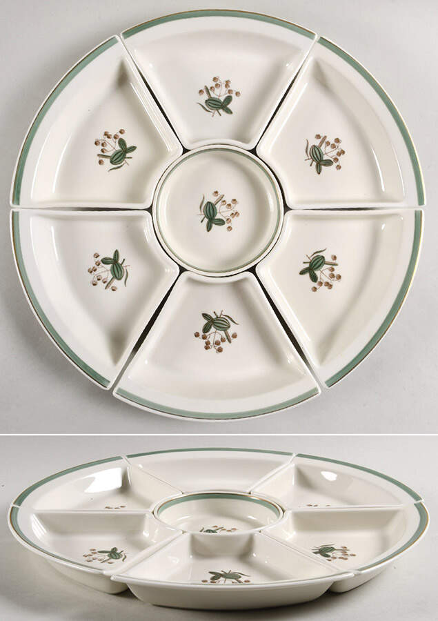Quaking Grass 7 Piece Lazy Susan (6 Side and 1 Center Section) by Royal Copenhagen-1