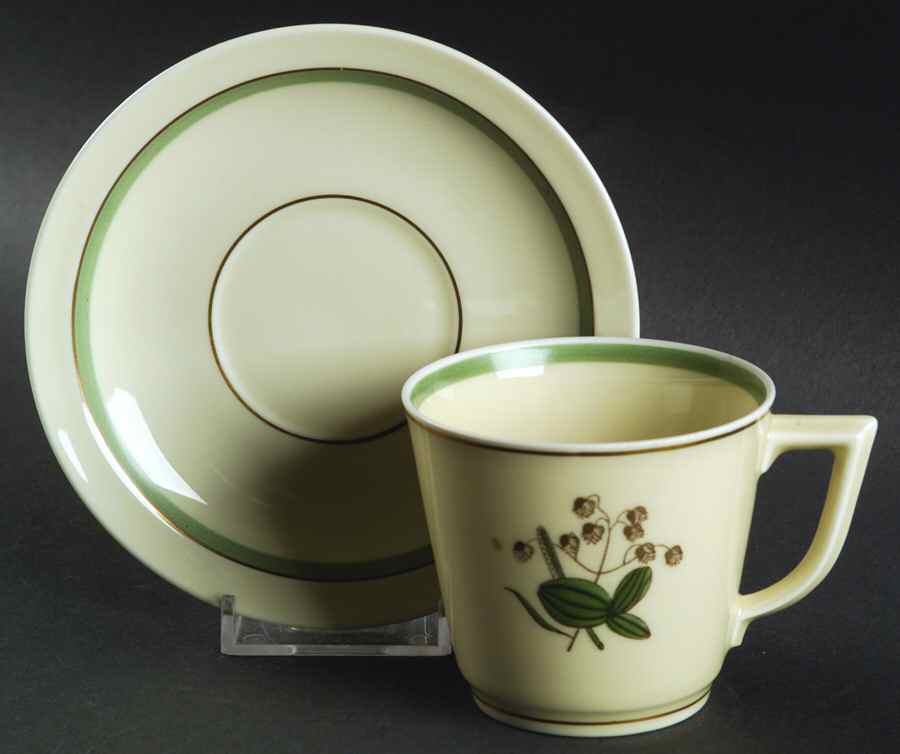 Quaking Grass Flat Cup & Saucer Set by Royal Copenhagen-1