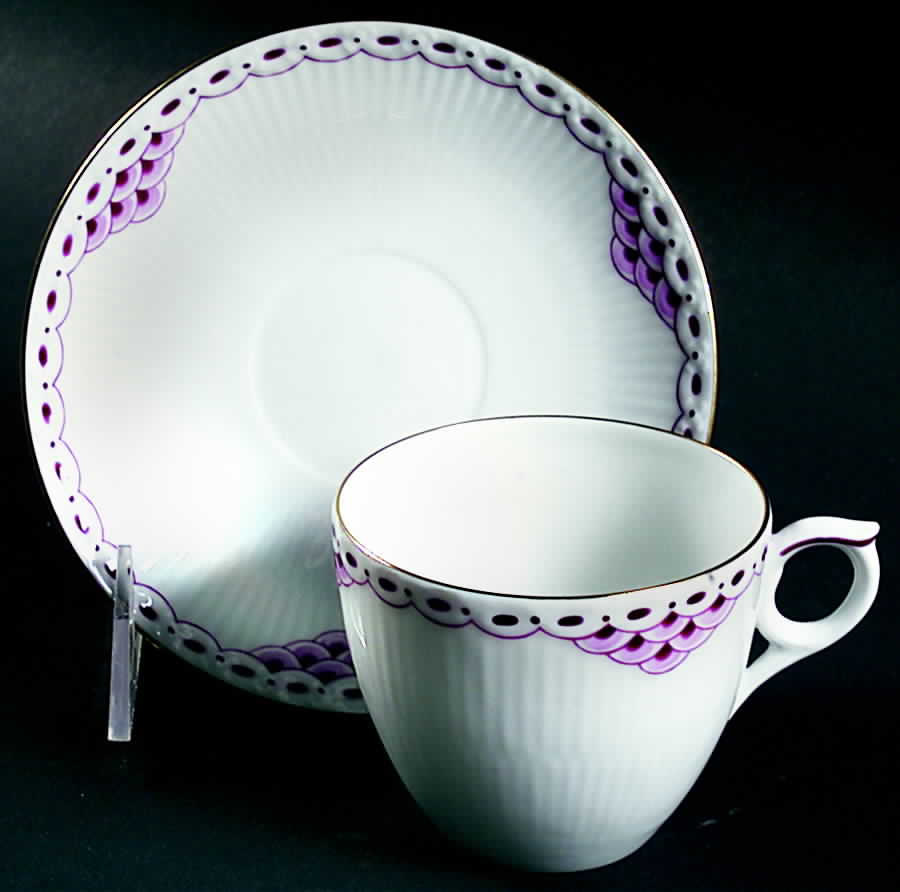Princess Royal Purple Flat Cup & Saucer Set by Royal Copenhagen-1