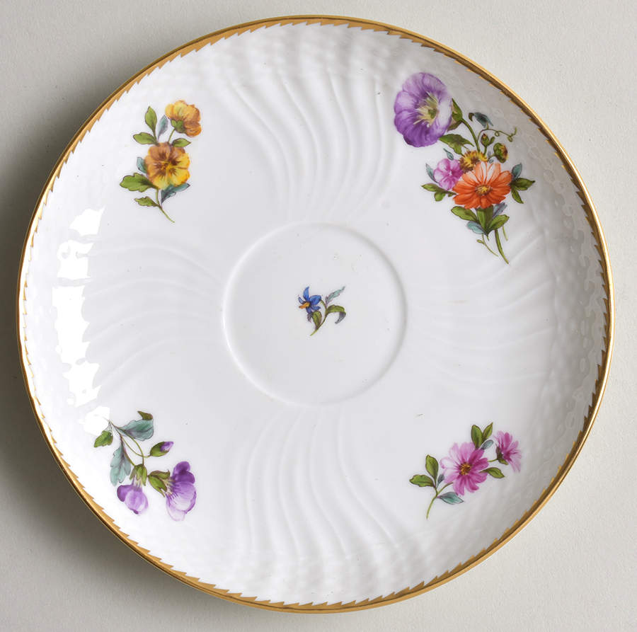 Saxon Flower (1221) Saucer for Flat Cup by Royal Copenhagen-1