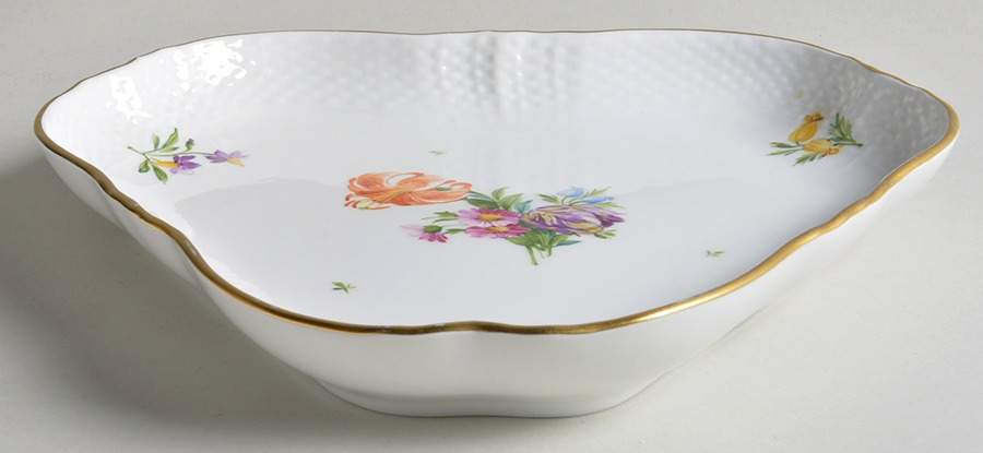 Saxon Flower (1221) Triangular Cake Plate by Royal Copenhagen-1