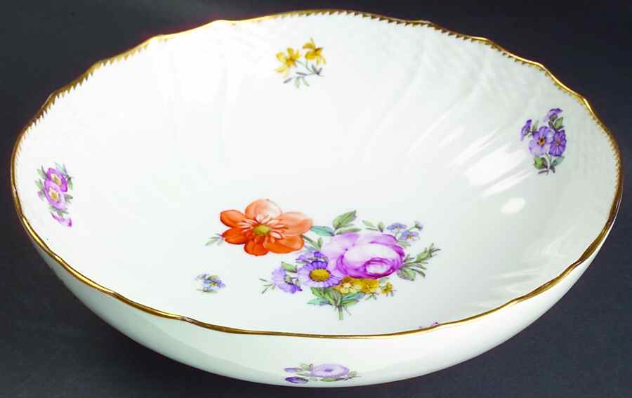 Saxon Flower (1221) 8" Round Vegetable Bowl by Royal Copenhagen-1