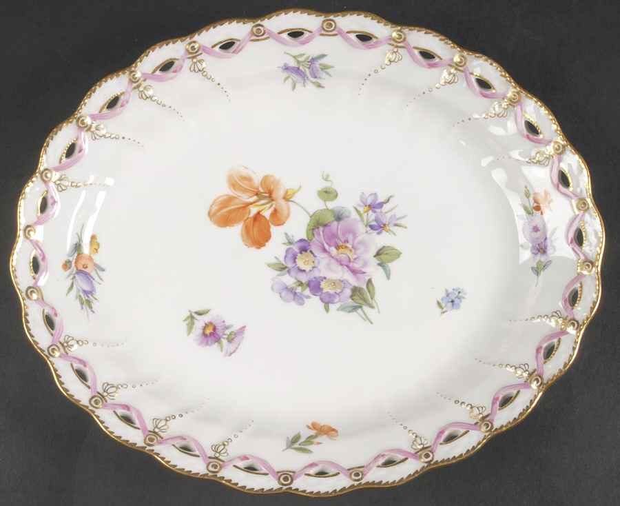 Saxon Flower (1221) Stand for Fruit Basket & Stand Set by Royal Copenhagen-1