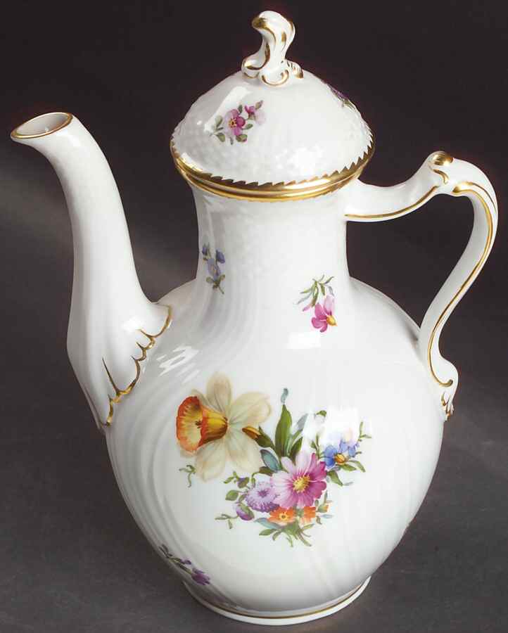 Saxon Flower (1221) Mini Coffee Pot & Lid by Royal Copenhagen-1