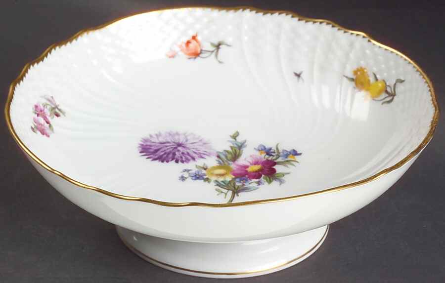 Saxon Flower (1221) Low Footed Cake Plate by Royal Copenhagen-1