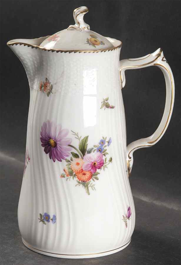 Saxon Flower (1221) Chocolate Pot & Lid by Royal Copenhagen-1