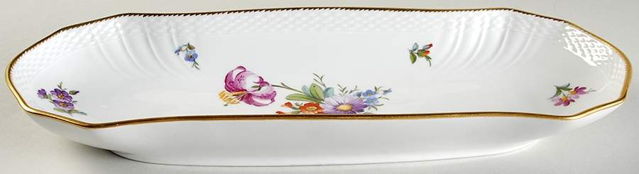 Saxon Flower (1221) Oblong Cake Plate by Royal Copenhagen-1