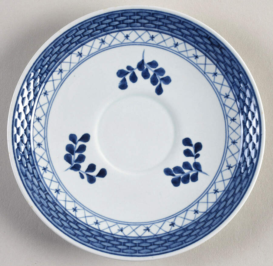 Tranquebar Blue (Rim, Wide Lattice Band) Saucer for Flat Cup by Royal Copenhagen-1