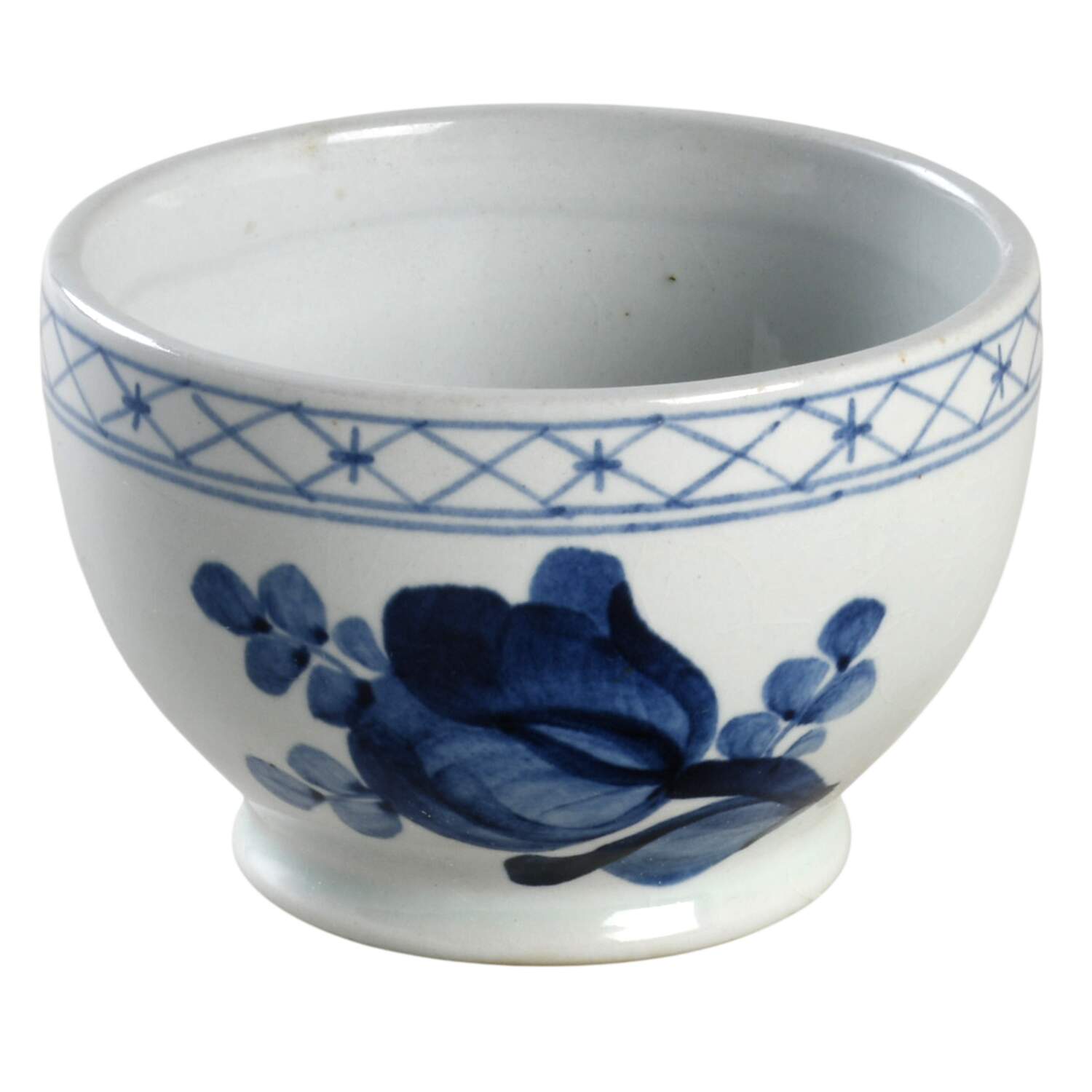 Tranquebar Blue (Rim, Wide Lattice Band) Mini Sugar Bowl No Lid by Royal Copenhagen-1