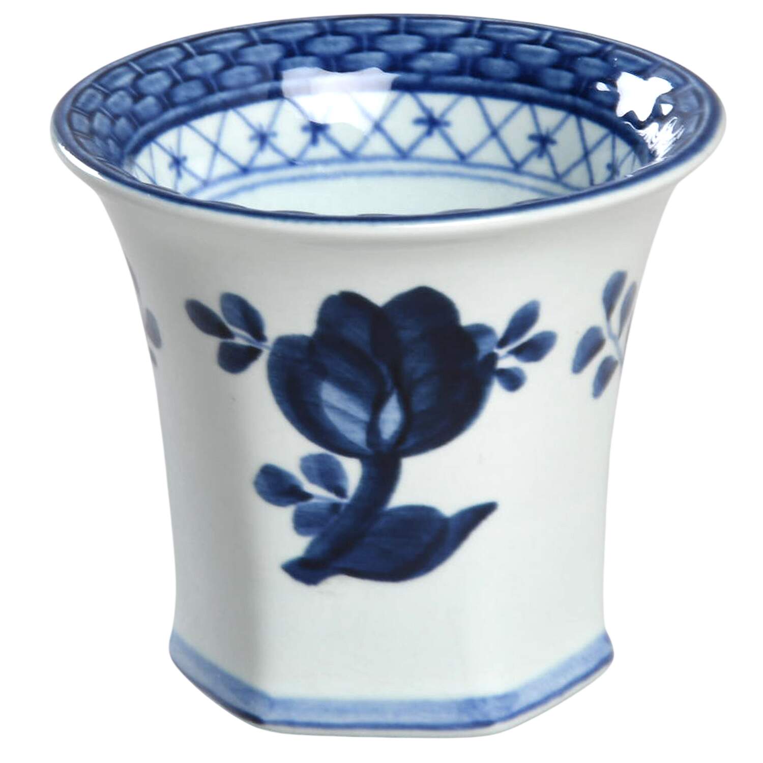 Tranquebar Blue (Rim, Wide Lattice Band) Cigarette Holder by Royal Copenhagen-1