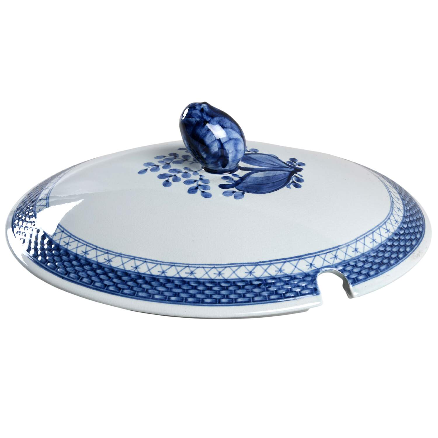 Tranquebar Blue (Rim, Wide Lattice Band) Lid for Oval Tureen by Royal Copenhagen-1