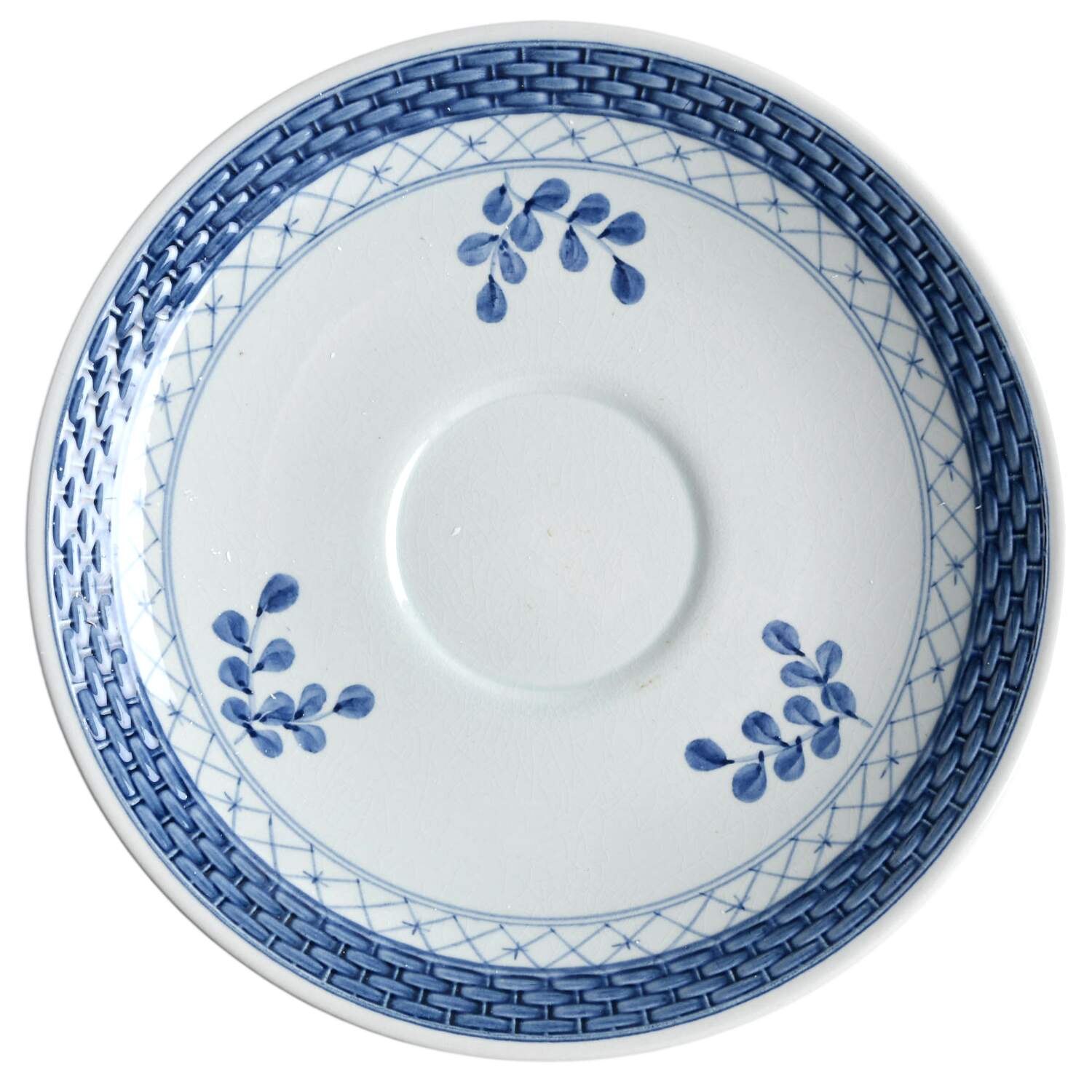 Tranquebar Blue (Rim, Wide Lattice Band) Saucer for Oversized Cup by Royal Copenhagen-1