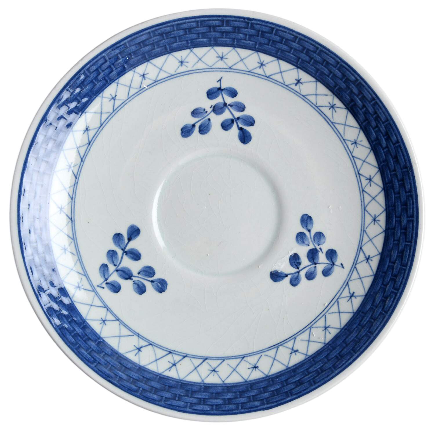 Tranquebar Blue (Rim, Wide Lattice Band) Saucer for Bouillon Cup by Royal Copenhagen-1