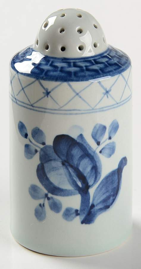 Tranquebar Blue (Rim, Wide Lattice Band) Salt Shaker by Royal Copenhagen-1