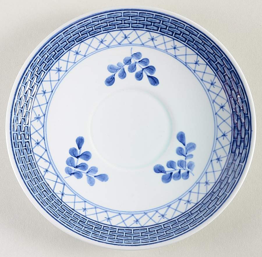 Tranquebar Blue (Rim, Wide Lattice Band) Saucer for Flat Cup by Royal Copenhagen-1