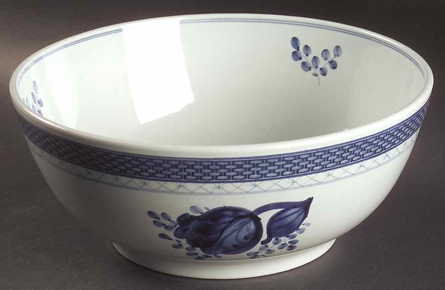 Tranquebar Blue (Rim, Wide Lattice Band) 10" Large Salad Serving Bowl by Royal Copenhagen-1