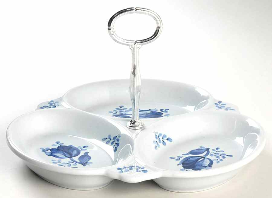 Tranquebar Blue (Rim, Wide Lattice Band) 3-Part Relish by Royal Copenhagen-1